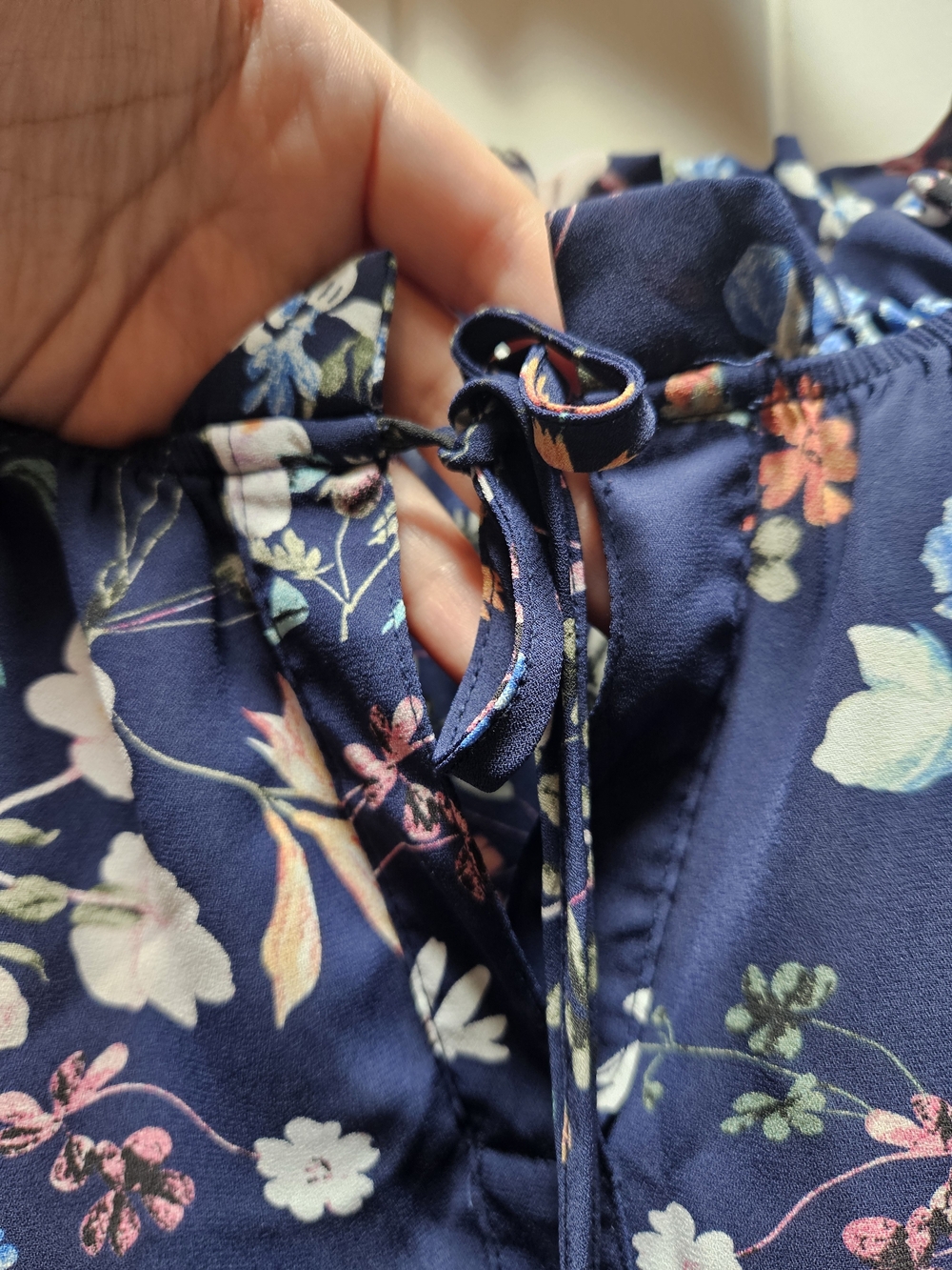 Counterparts Navy Floral Off-Shoulder Ruffle Blouse - Picture 3 of 6
